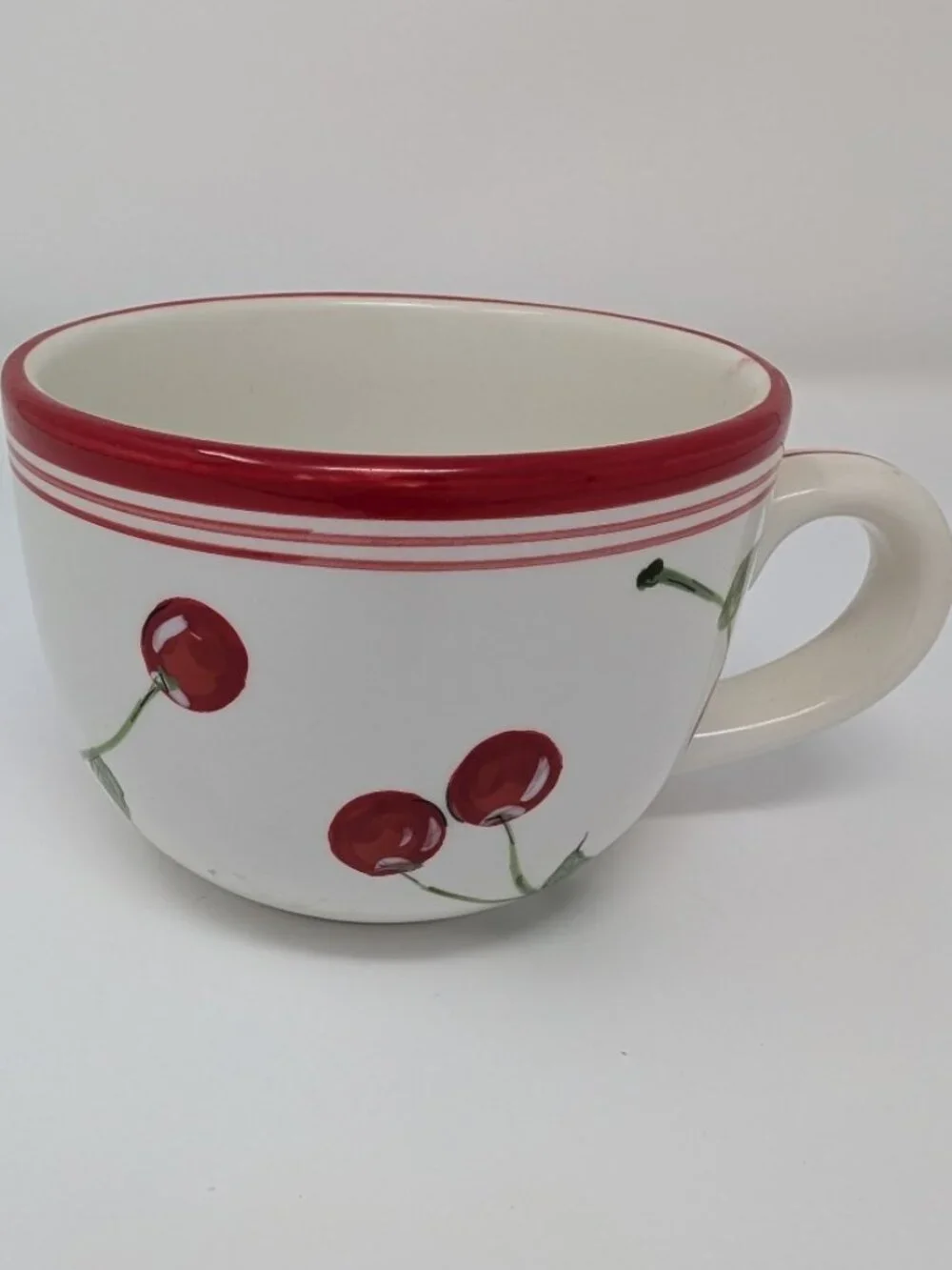 HOME Brand Cherry Orchard Soup Mug / Oversized Latte Cup - Stoneware - 16oz